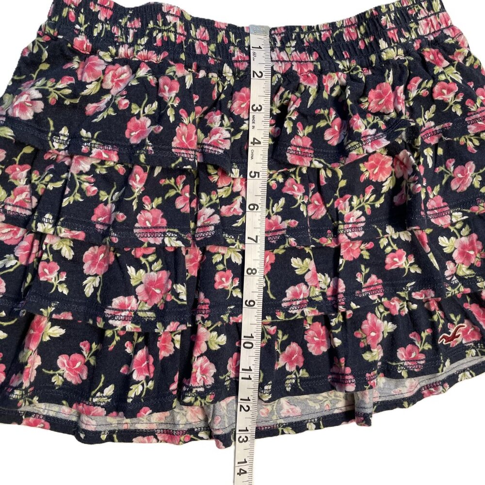Hollister Blue Pink Floral Tiered Mini Skirt - Y2K Coquette Size Small - Picture 7 of 7